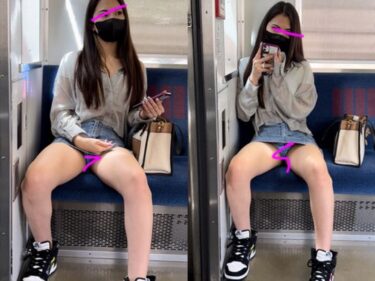 太ももすべすべのドスケベギャルに電車内でパンチラ誘惑され、そのままホテルでセックス！